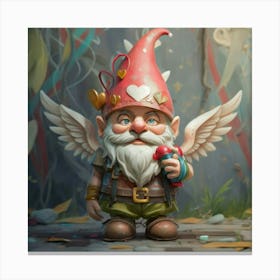 Cupid Gnome Love 3 Canvas Print