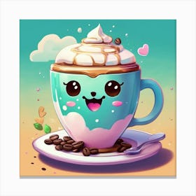 Kawaii Coffee 7 Canvas Print