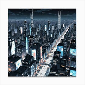 Cityscape At Night 10 Canvas Print