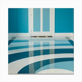 Blue And White Floor Canvas Print