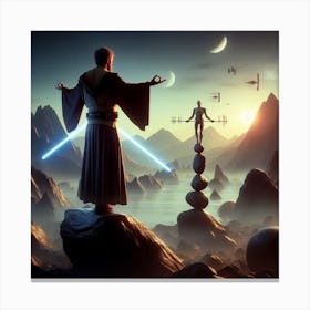 Star Wars,A Jedi's Resolve - Balance in the Force,Inspired by Piet Mondrian 1 Canvas Print