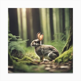 Rabbit In The Forest 135 Canvas Print