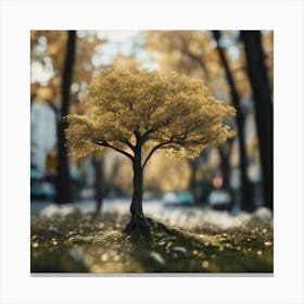 Tree In A City Canvas Print