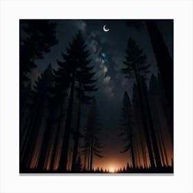 Moonlight In The Forest 2 Canvas Print