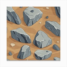 Rocks On Sand Canvas Print