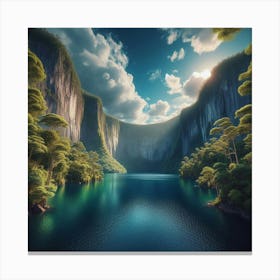 Lake In The Mountains Canvas Print