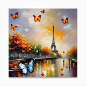 Paris With Butterflies 54 Canvas Print