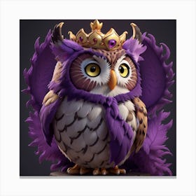 3d Animation Style Owl Color Leopard Fantasy Fire Black Crown 0 Canvas Print