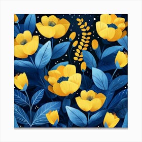 Yellow Flowers Background Canvas Print