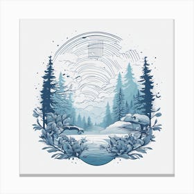 Illustration Of A Forest Canvas Print