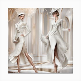 Two Women In White Dresses 1 Canvas Print
