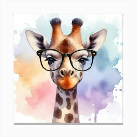 Giraffe With Glasses 1 Canvas Print