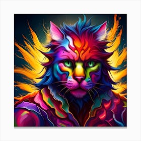 Purple Cat With Blue Eyes 9 Canvas Print