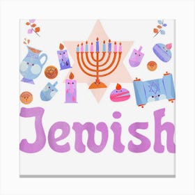 Kawaii Jew Jewish Christmas 2022 Happy Hanukkah Canvas Print