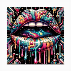 Psychedelic Lip DrIp Canvas Print