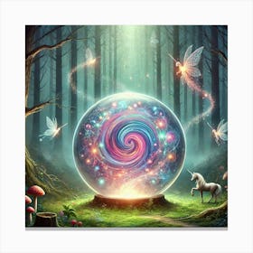 Fairy Sphere In The Forest Canvas Print