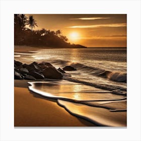 Sunset On The Beach 742 Canvas Print