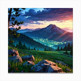 Sunset In The Mountains 26 Canvas Print