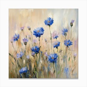 Impressionist Cornflowers # 3 Canvas Print