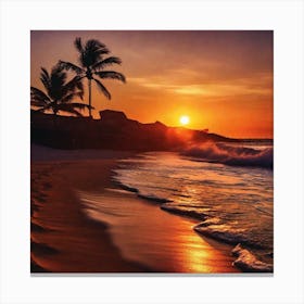 Sunset On The Beach 414 Canvas Print