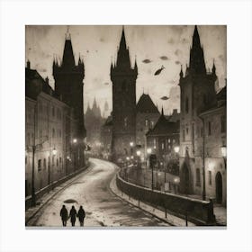 Prague At Night Canvas Print