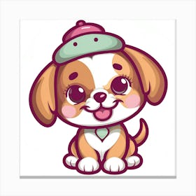 Cute Puppy In A Hat Canvas Print