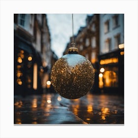 Christmas Ball On The Street Canvas Print