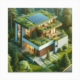 Green House In The Forest 1 Canvas Print