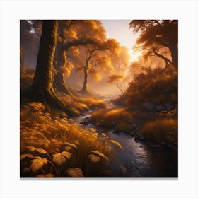 Sunrise In The Forest Canvas Print