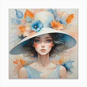 Girl In A Hat Canvas Print