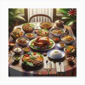 Thanksgiving Table Canvas Print