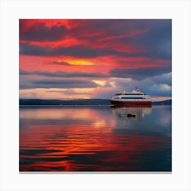 Sunset On A Cruise Ship 6 Canvas Print