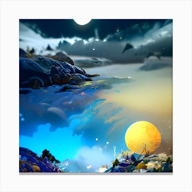 Moonlit sunrise Canvas Print