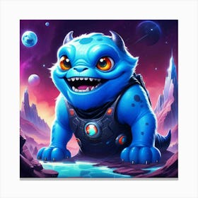 Blue Monster In Space Canvas Print