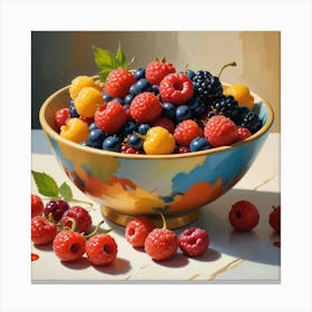 Bowl Of Berries Canvas Print