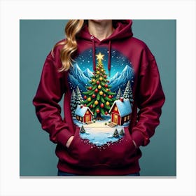 Christmas Tree Hoodie 5 Canvas Print