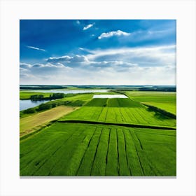 Grass Peace Air Structure Pasture Soy Bean High Country Rural Green Farm Overhead Natur (8) Canvas Print