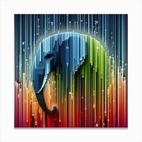 Elephant In A Rainbow Canvas Print
