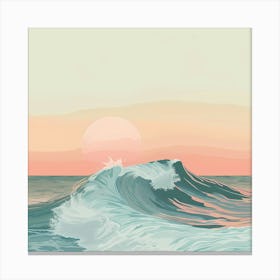 Crashing Waves Illustration Canvas Print