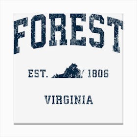 Forest Virginia Va Vintage Athletic Navy Sports Design Canvas Print