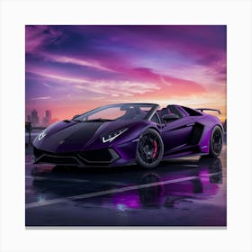 Purple Lamborghini Canvas Print