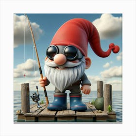 Fishing Gnome 2 Canvas Print