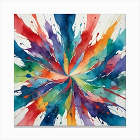 Colorful Watercolor Splash Explosion, Abstract Art Canvas Print