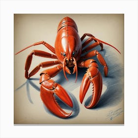 Lobster Drawing 1 Canvas Print