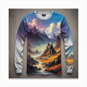 Mountain Landscape Long Sleeve Canvas Print