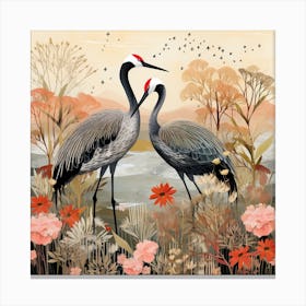 Bird In Nature Crane 4 Canvas Print