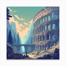 Colosseum In An Enchanted Forest 12 Canvas Print
