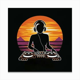 Dj Silhouette Canvas Print