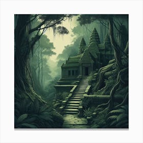 Illustration, Jungle landscape 2 Canvas Print