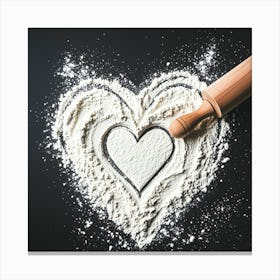 Heart Shape Of Flour Canvas Print